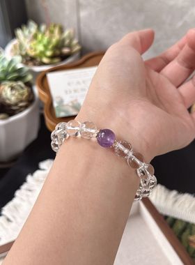 2026新款白水晶仿紫水晶手链【乌梅子酱】闺蜜生日礼物手串高颜值