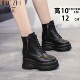 黑色12cm内增高小个子马丁靴女冬季 保暖2026新款 厚底短靴棉靴子