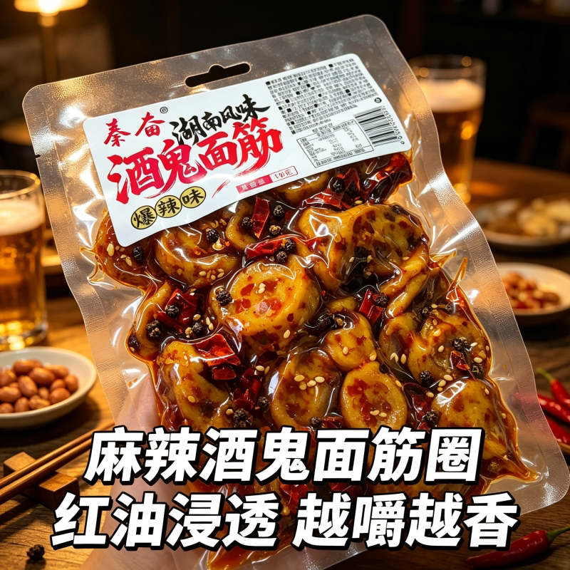 【酒鬼烤面筋】秦奋油炸烤面筋70克超辣超香湖南特产麻辣解馋零食