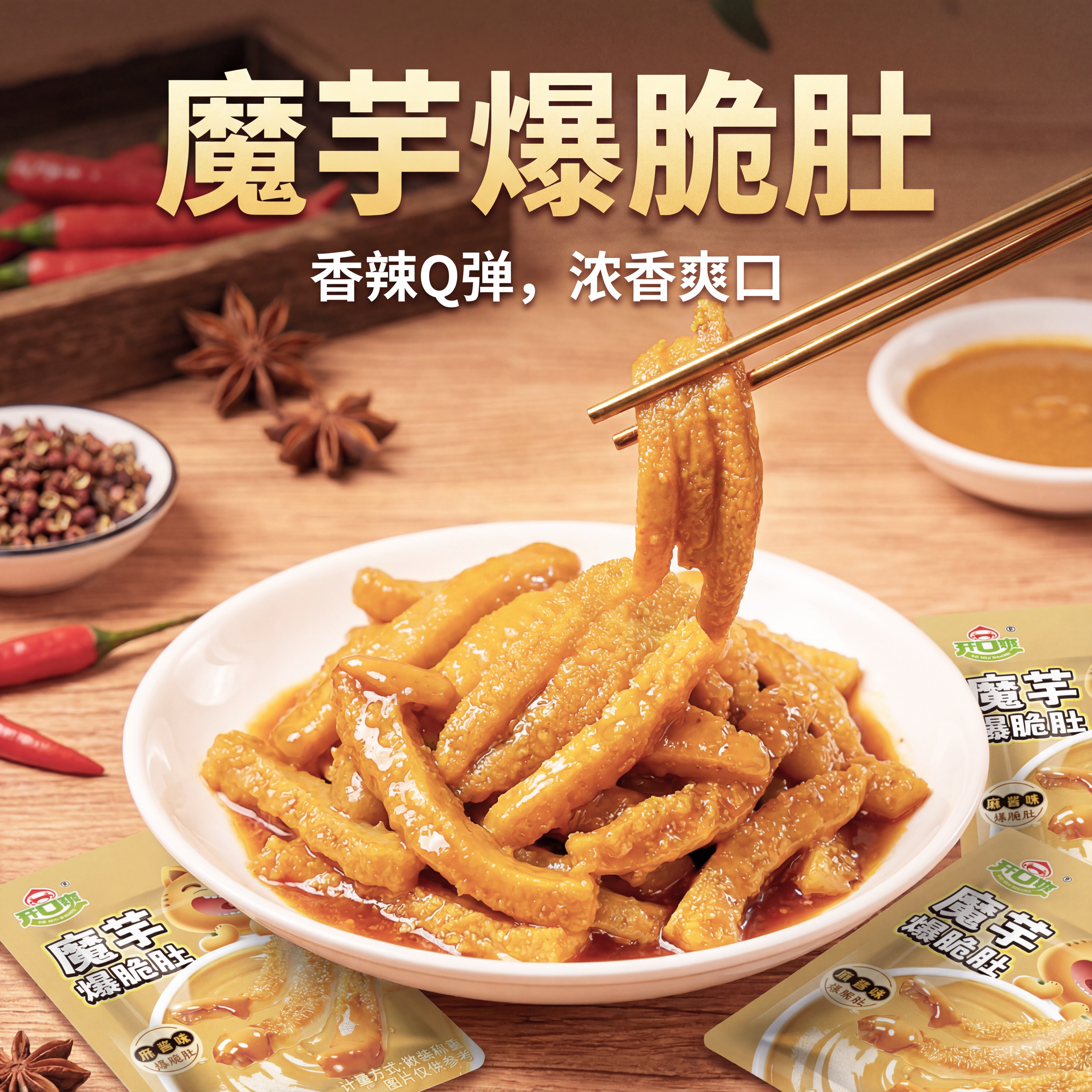 开口爽麻酱爆脆肚素休闲