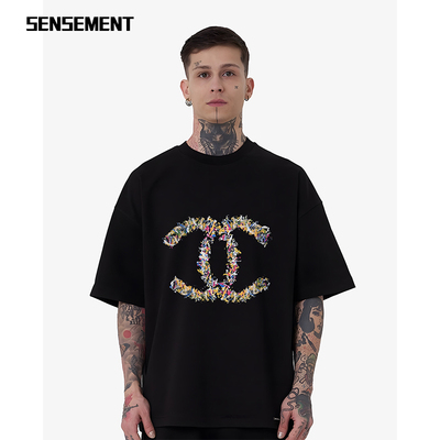 SENSEMENT欧货潮奢小香风短袖T恤
