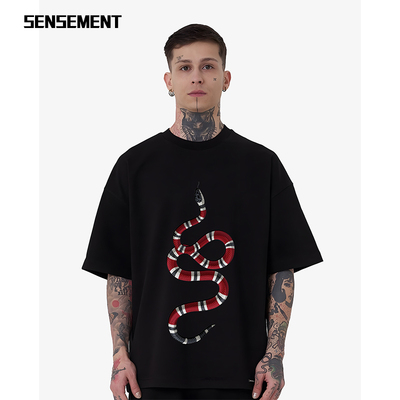 Sensement夏季宽松潮奢情侣短袖T