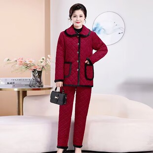 四川省服罩衣女新款韩版洋气外套中长款可外穿妈妈装网红棉衣棉服