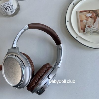 复古头戴式耳机博主同款蓝牙耳机5.3版本国产海关代工高音质耳麦