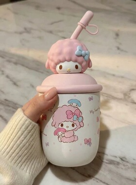HELLOKITTY凯蒂猫保温杯水杯奶茶杯便携吸管杯生日情人节闺蜜礼物