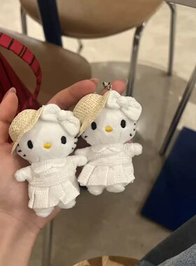夏日草帽天使kitty！日本Me联名系列！包包挂件毛绒玩偶包挂饰