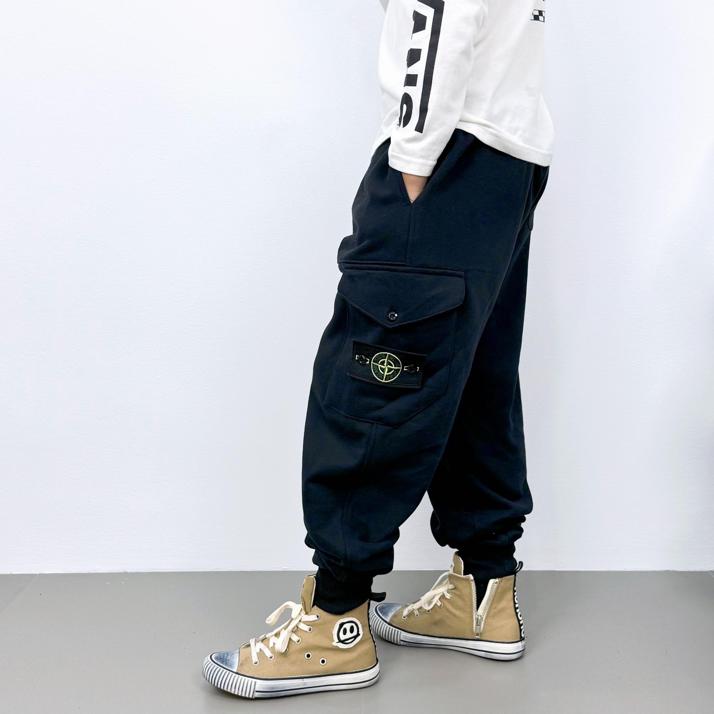 ENOCHBABY春季新款童装儿童男宝宝针织毛圈薄款运动长裤儿童卫裤