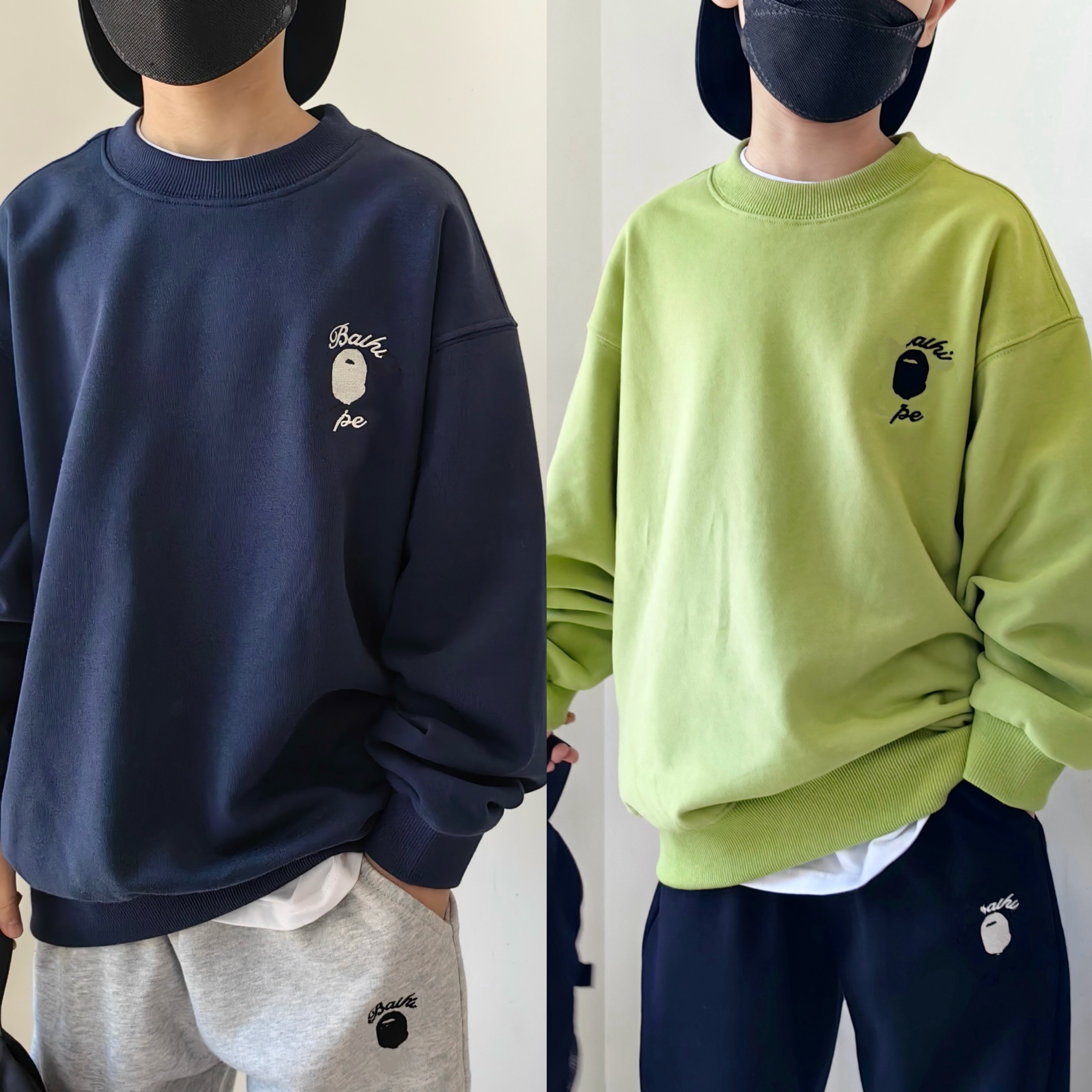 ENOCHBABY秋季新品童装男童宝宝纯棉刺绣印花卫衣亲子宽松套头衫