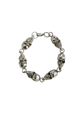 olioni 朋克复古亚比个性嘻哈骷髅头首饰时尚潮流做旧手链男女