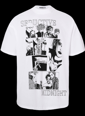 olioni NANA BLACKSTONES乐队二次元动漫情侣宽松短袖T恤冰感痛衣