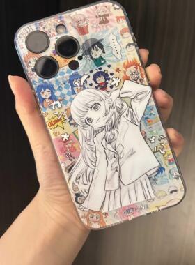 olioni 原创二次元亚文化可爱动漫周边卡通海报风苹果iphone16/15/14/promax/13精孔全包防摔imd双层手机壳