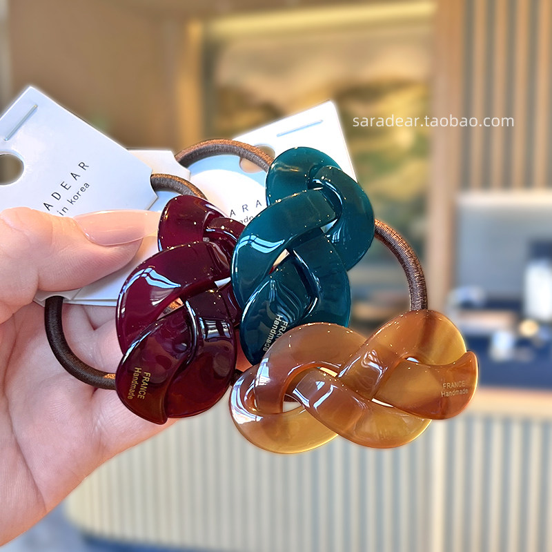 韩国进口France金标编织麻花高马尾丸子头发圈法式百搭头绳皮筋