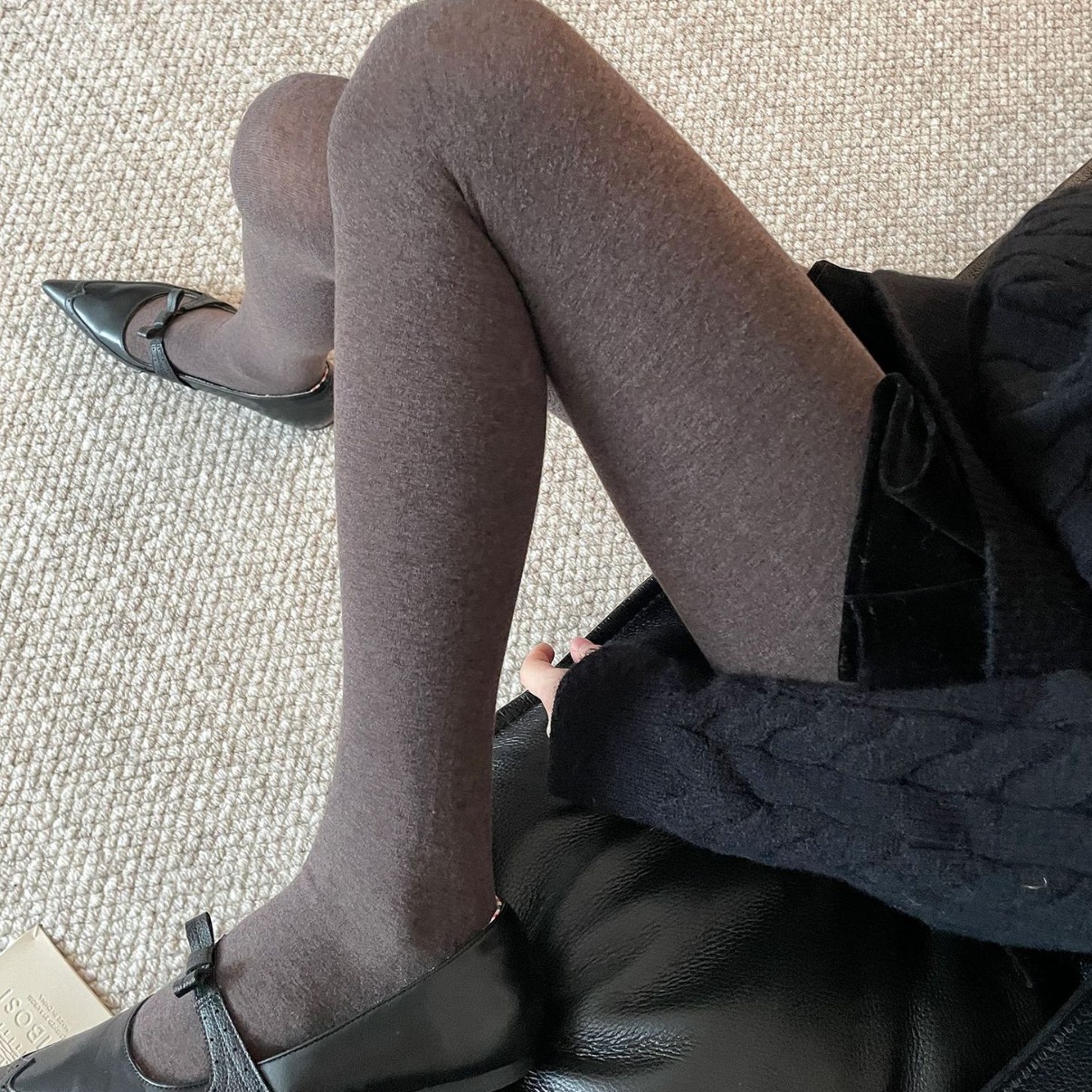 秋冬纯色棉质咖色系加绒加厚保暖显瘦打底连裤袜子踩脚袜裤女灰色