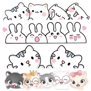 汽车贴纸卡通车贴划痕遮挡个性装饰车门灯眉贴电瓶车长条可爱贴画