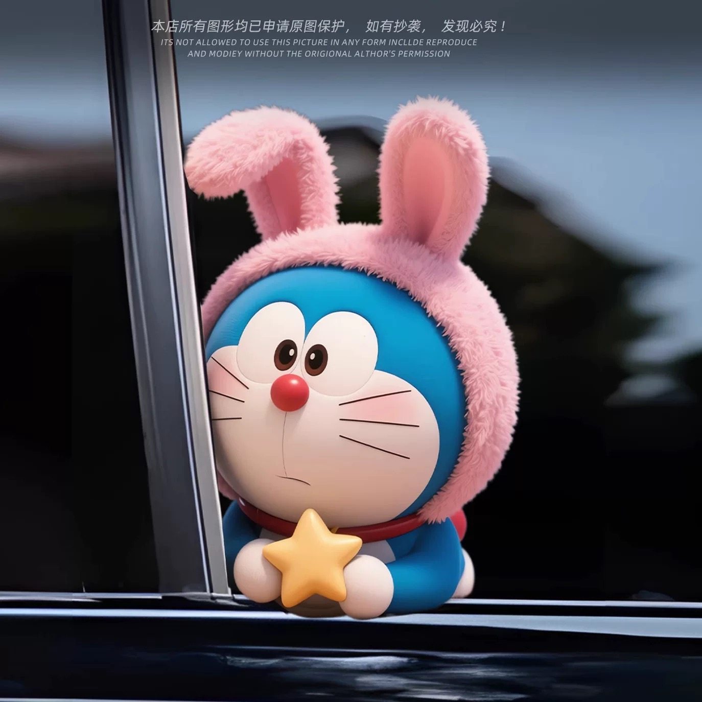 汽车贴纸哆啦A梦侧后窗玻璃装饰电动摩托车身划痕遮挡创意3D车贴