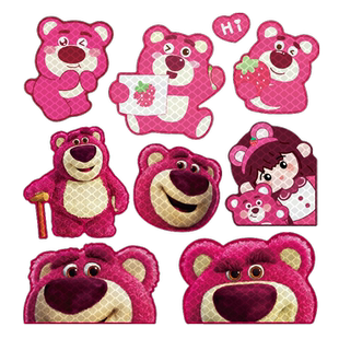 草莓熊车贴电动车装饰夜间提示贴汽车反光贴摩托车装饰品头盔贴纸