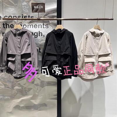 衣播外套BDS1WD1162商场同款2025春连帽工装短外套宽松夹克醒春集