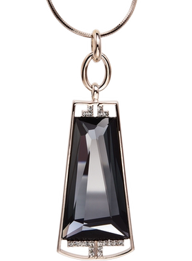 菱形吊坠高档大气长款百搭毛衣链