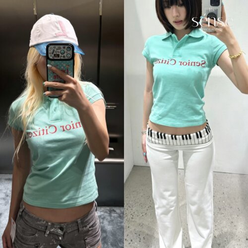 正肩短袖修身显瘦POLO衫T恤
