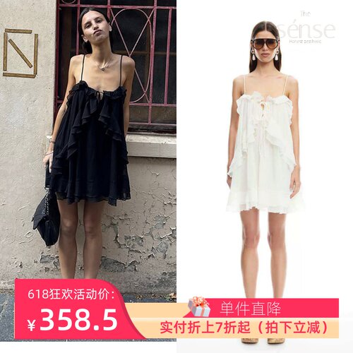 显瘦低胸网纱连衣娃娃短裙