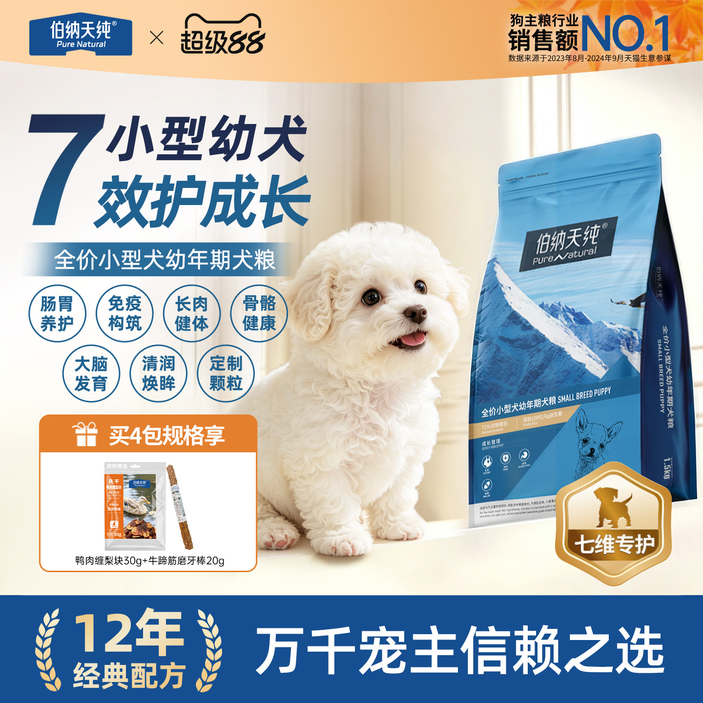 伯纳天纯经典幼犬柯基法斗狗粮图片