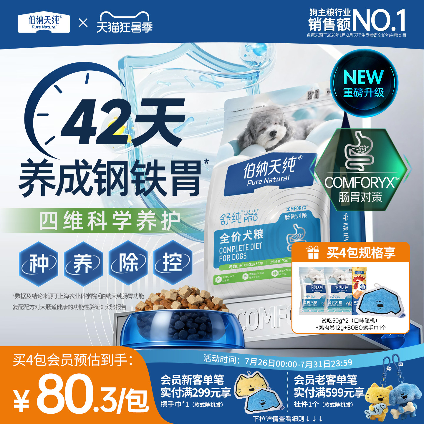 伯纳天纯舒纯PRO狗粮鸡肉山药低敏肠胃小型柴犬泰迪比熊成犬幼犬