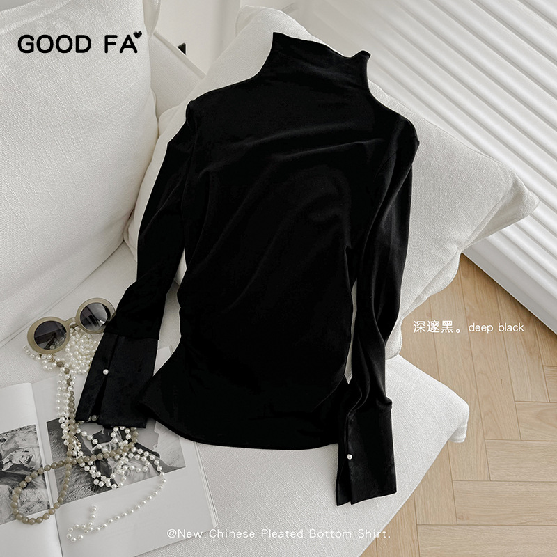GOODFA新中式女木耳边打底衫