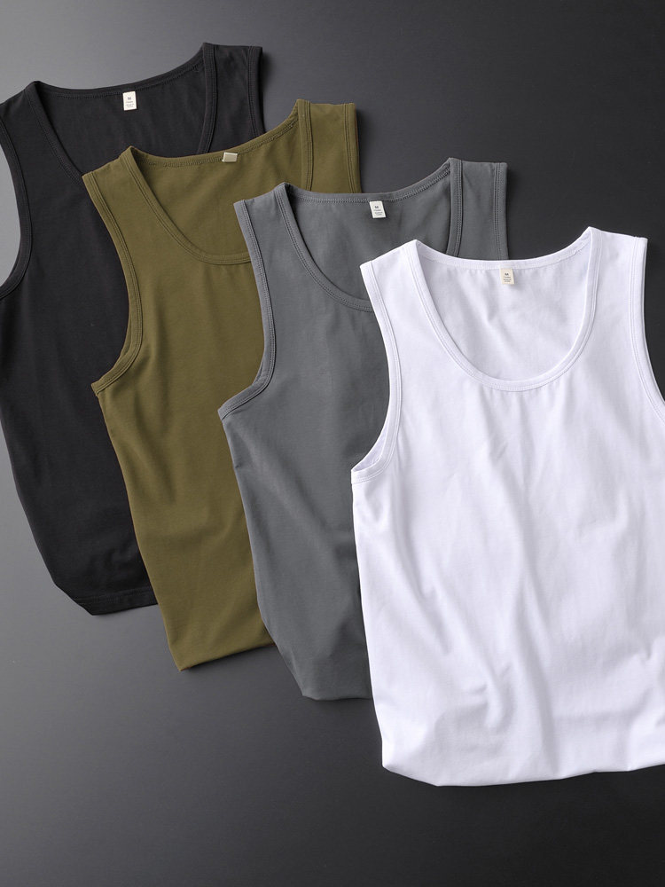 夏季纯色修身男士背心男健身运动坎肩马甲无袖恤男青年内穿上衣