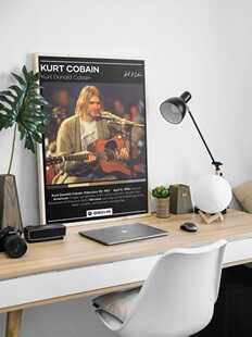 装饰画有框挂画墙壁复古怀旧摇滚乐NIRVANA涅槃乐队柯特科本