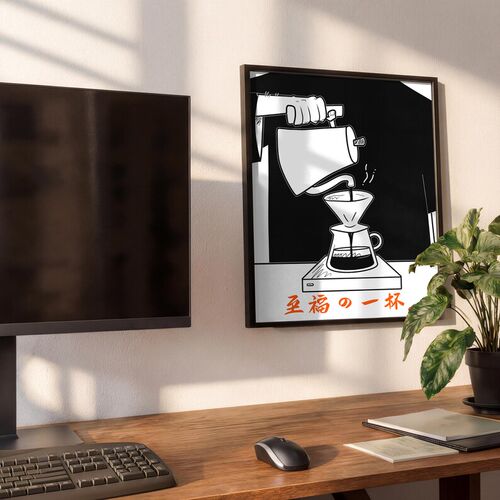 Coffee Poster Japanese Cafe Wall Art Retro Cafe 咖啡装饰画