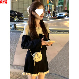 新款 早秋穿搭套装 一整套针织上衣半身裙气质两件套 包芯纱 Y9Z原版