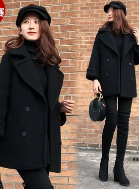 毛呢外套2025年流行新款黑色小香风呢子大衣女秋冬职业中长款加厚