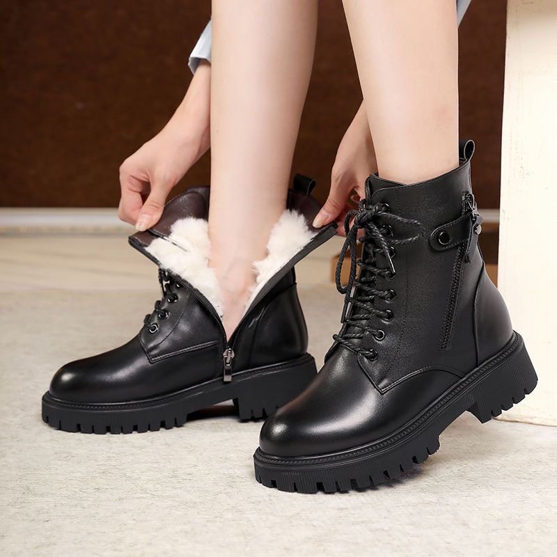 跨境马丁靴女冬季加绒加厚底雪地靴平底女靴棉靴保暖短靴绒毛皮鞋,女鞋,时尚雪地靴,淘宝优惠券,粉丝福利购,淘宝优惠卷