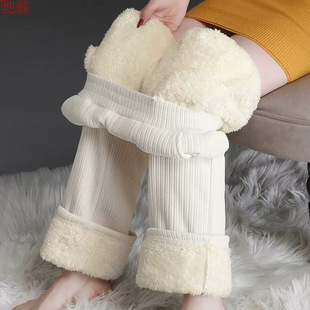 加绒 女秋冬小个子高腰垂感宽松直筒裤 Y9Z可路莎雪尼尔窄版 阔腿裤