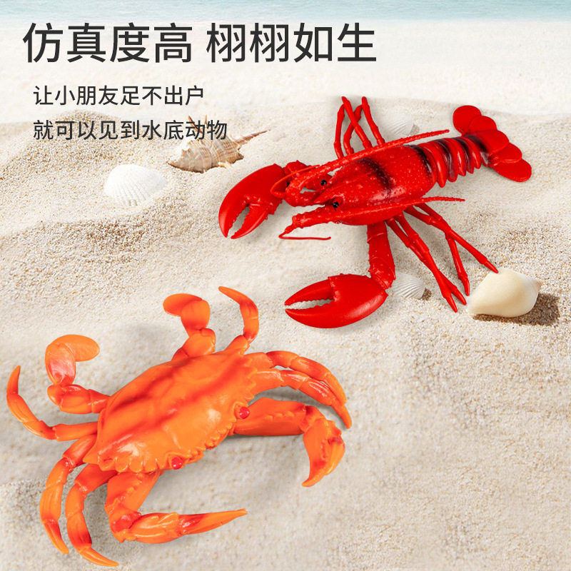 仿真海洋动物龙虾螃蟹捏捏乐儿童整蛊惨叫鸡宠物猪软胶动物模型
