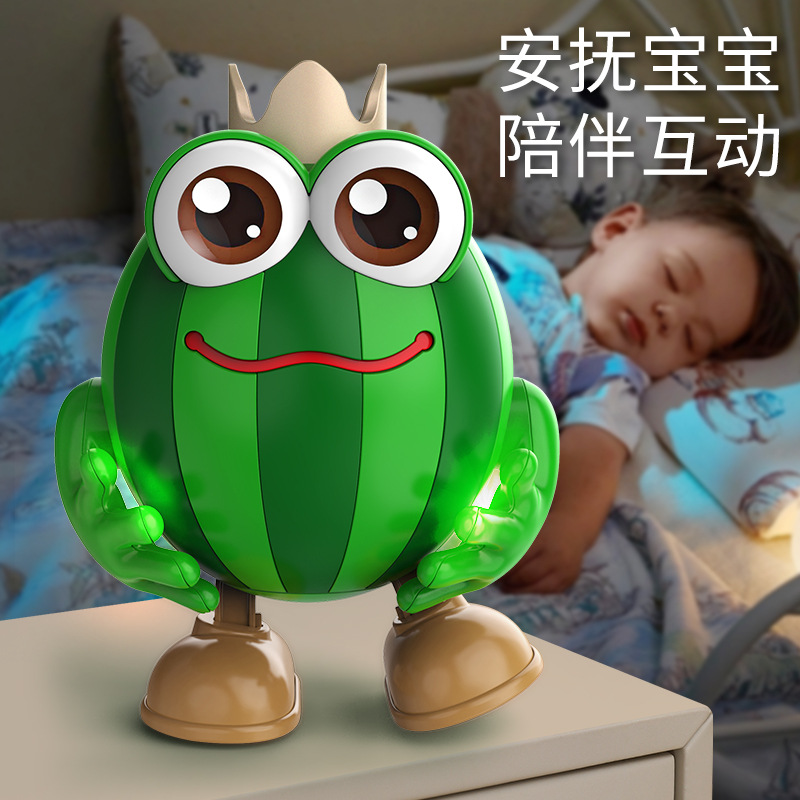 跨境儿童灯光音乐走路跳舞西瓜宝宝学舌电动玩具录音公仔玩具批发