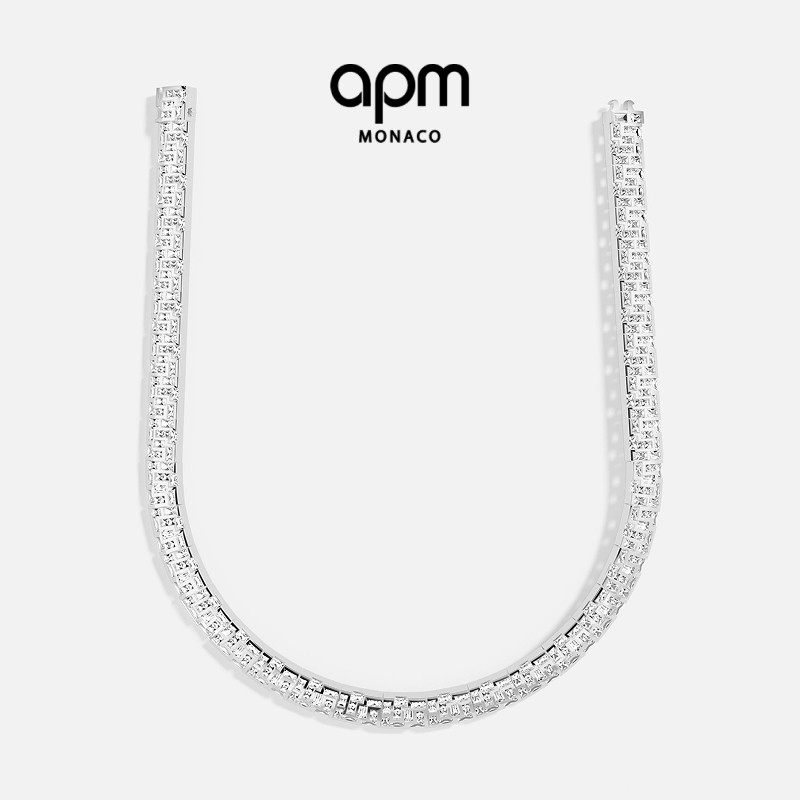 [杨紫同款]APM Monaco Ice冰块项链银白色密镶项圈送