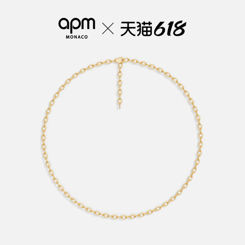 APM密镶链环项链时尚个性