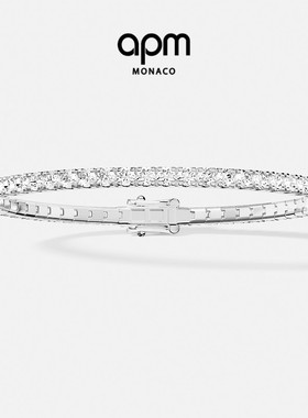 APM Monaco密镶网球手链银白色手饰经典简约送人生日圣诞礼物