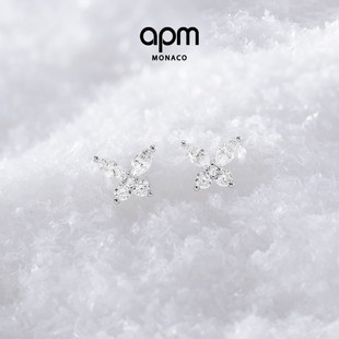 APM 饰品送人生日新年礼物 Monaco蝴蝶耳钉女气质简约耳饰耳环个性