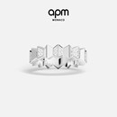 Down戒指手饰波浪设计感百搭新年礼物 and APM Monaco银白色Up