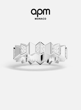 APM Monaco银白色Up and Down戒指手饰波浪设计感百搭圣诞礼物
