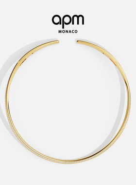 [夏季新品]APM Monaco金黄色精致Riviera项链设计感项圈choker