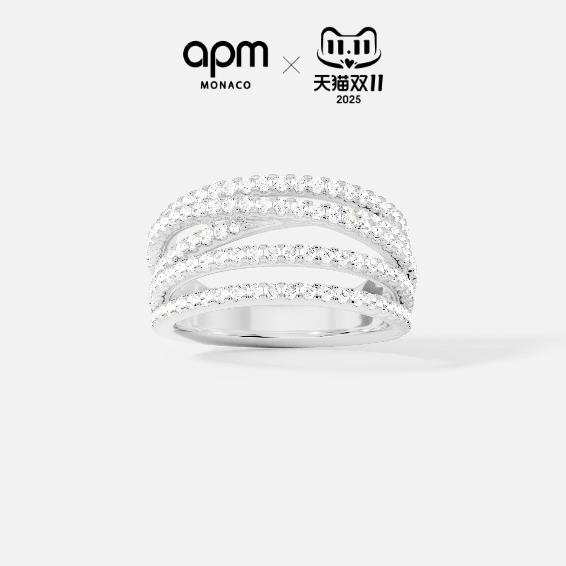 APM多圈戒指女银精致时尚