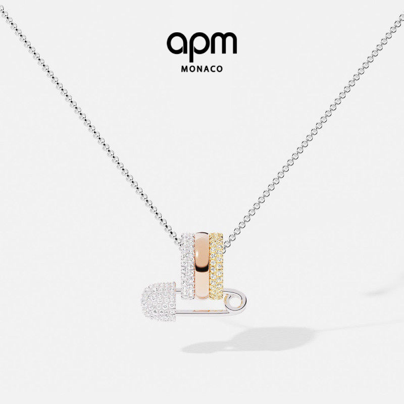 APM别针项链多色银设计感送礼