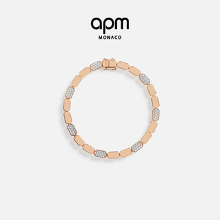 Monaco玫瑰金色手链女高级感轻奢手饰新年礼物 APM 杨紫同款
