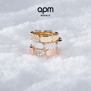 [杨紫同款]APM Monaco精致银色戒指个性几何摩登中性情人节礼物