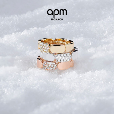 [杨紫同款]APM Monaco精致银色戒指个性几何摩登中性情人节礼物