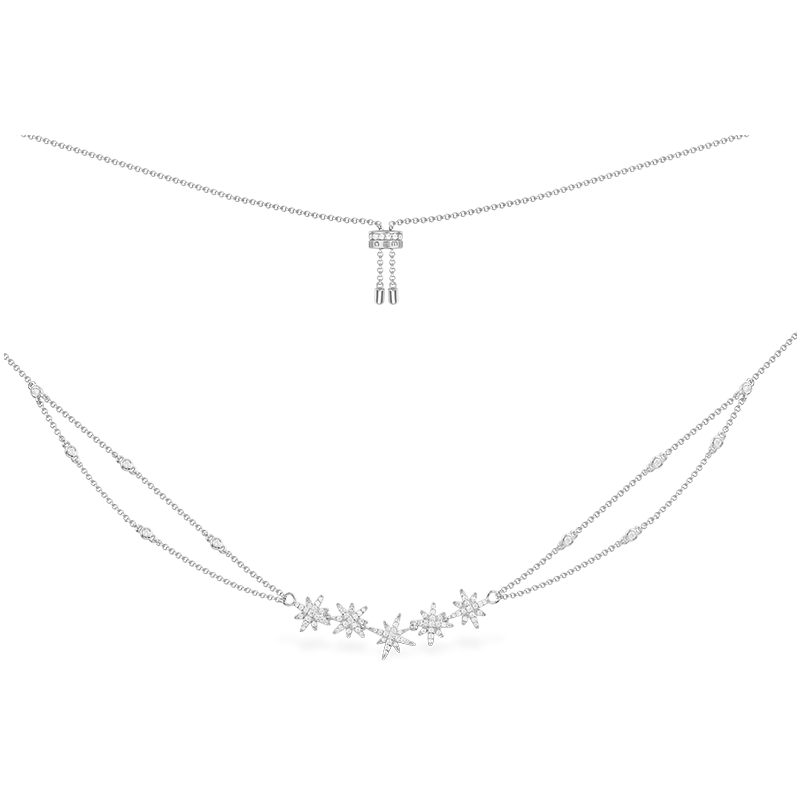 APM Monaco双层六芒星项链锁骨颈链简约浪漫颈饰送人生日新年礼物