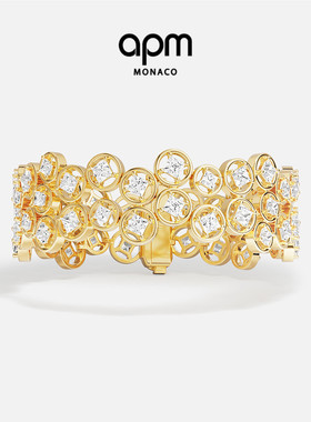 [夏季新品]APM Monaco金黄色不规则气泡Les Bulles d'Eau手链手饰